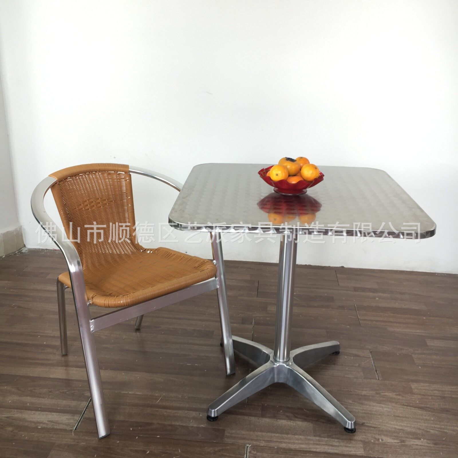 户外铝合金餐厅现代简约金属骨架铝藤椅子咖啡餐厅庭院家具餐椅