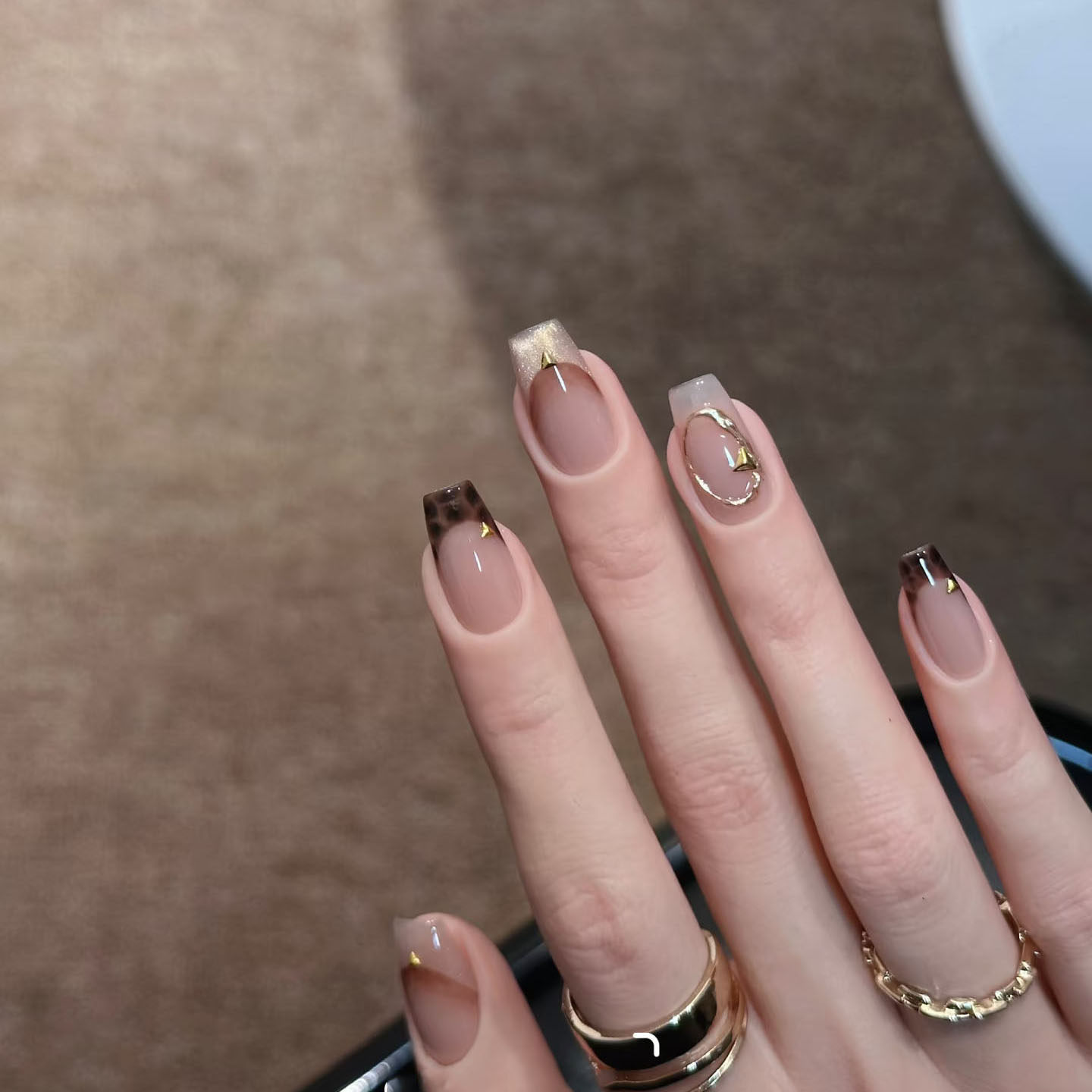 金咖叠境纯手工穿戴甲法式猫眼黑咖豹纹时尚气质2026新款美甲贴片,彩妆/香水/美妆工具,穿戴甲/甲片,淘宝优惠券,粉丝福利购,淘宝优惠卷