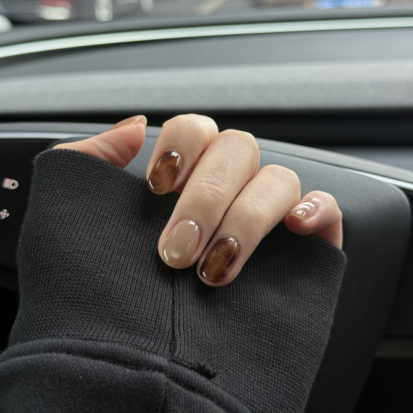 琥珀跳色短甲美拉德纯手工穿戴甲