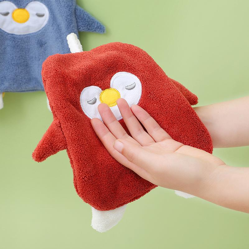 直销新款擦手巾珊瑚绒厨房可挂式儿童可爱卡通加厚吸水幼儿园吸水