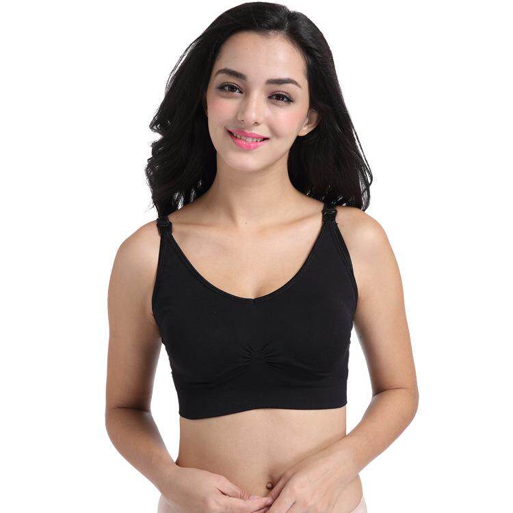 新款直销纯色上开扣哺乳内衣怀孕期防下垂无钢圈舒适无缝孕妇内衣