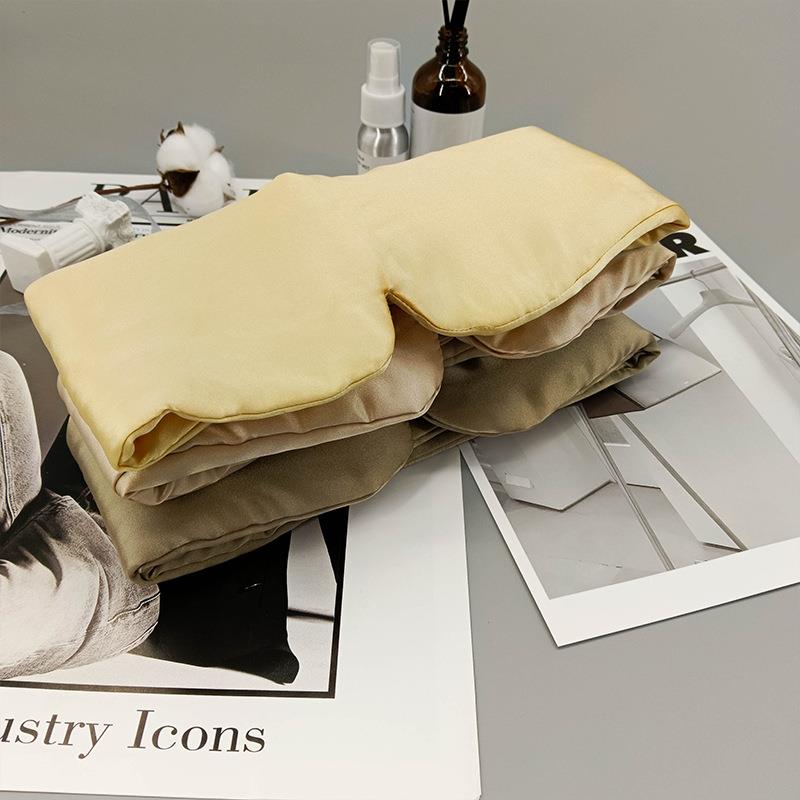 直销新款真丝大眼罩纯色不勒耳 柔软透气舒适全包围降噪遮光旅行