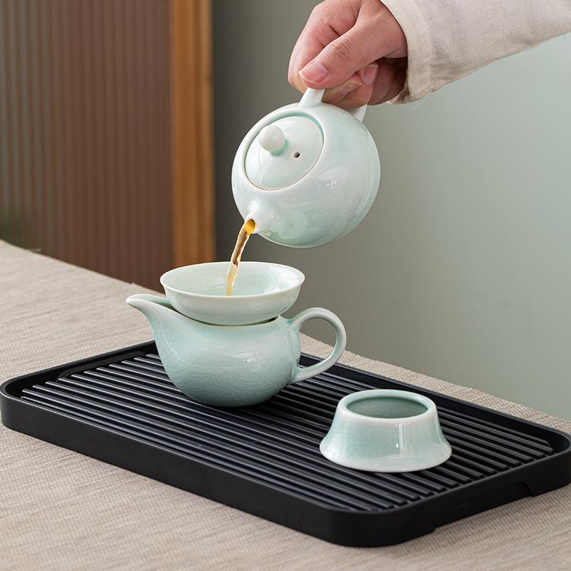 直销新款直销哥窑便携功夫旅行汝窑茶具套装商务活动礼品印logo