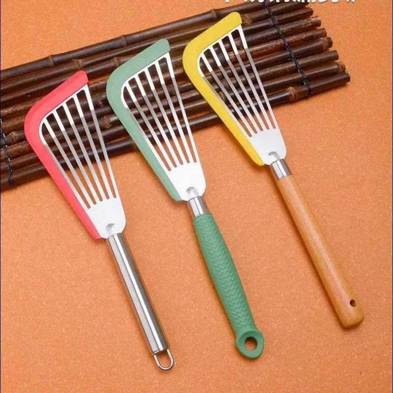 直销新款硅胶锅铲不粘锅漏铲防烫不锈钢煎铲蝴蝶铲子家用厨房工具