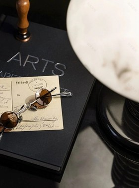 简约现代绿色主题样板房装饰书客厅书房茶几办公室软装饰品摆件书