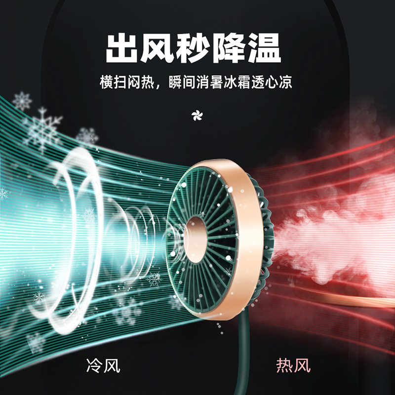 车载小风扇双头仪表台迷你制冷静音便携车内强大风力汽车用电风扇