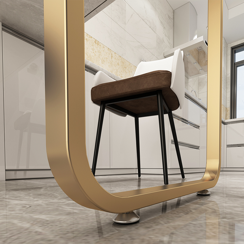 铁艺弧形桌腿支架吧台搭边脚书桌餐台脚橱柜支撑底座金色桌架定制