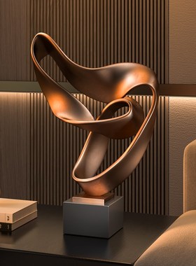 几何乌比斯环玻璃钢雕塑摆件售楼处装饰品抽象艺术品现代酒店走廊