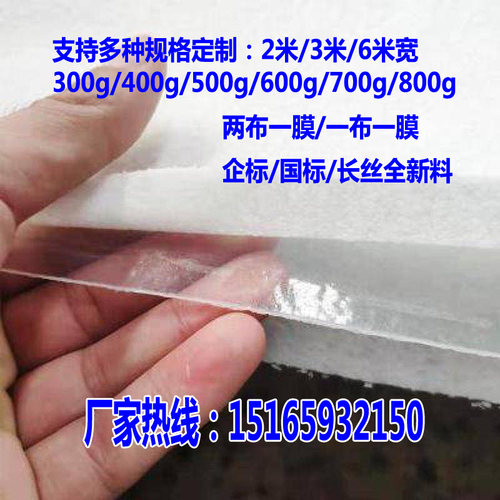 复合土工膜一布两布一膜人工湖河道水库400g600g800g蓄水池防水布