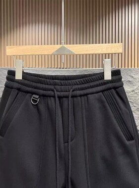 商场直发 冬季加绒束脚裤男松紧腰加厚保暖休闲重磅运动裤潮5741