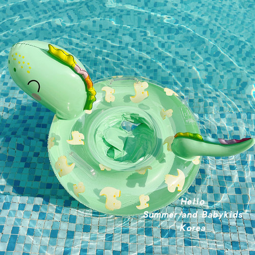 卡通儿童泳圈ins加厚网红亮片恐龙座圈腋下圈宝宝R游泳圈1-4岁坐
