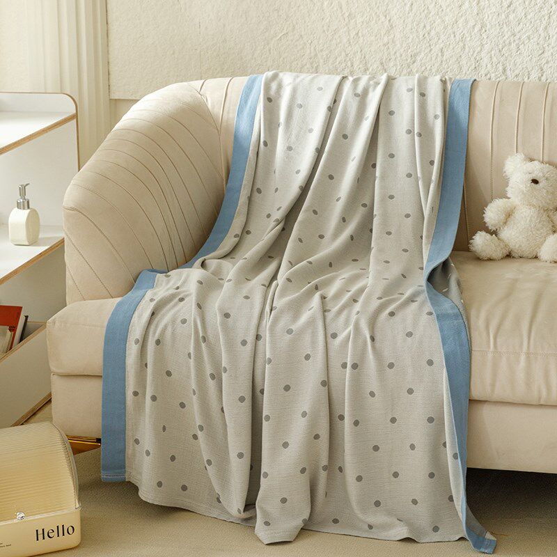 夏季竹纤维毛巾被薄款竹棉双层纱布冷凉感毯子夏凉被沙发用小毯子