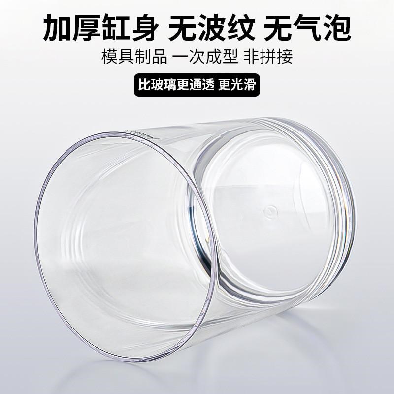 防摔圆柱形鱼缸塑料透明PC大小型迷你客厅桌面生态植物裸缸