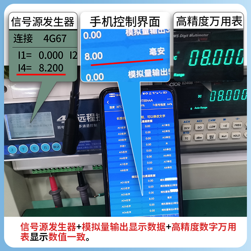 4G遥控开关4-20mA讯号源讯号产生器模拟量电流压讯号源控制校验仪