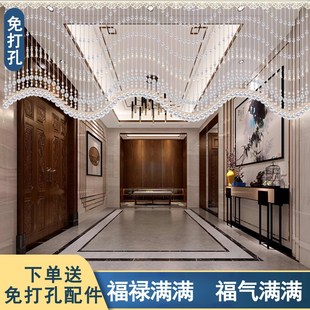水晶珠帘A7A8A9波浪客厅网红隔断玄关帘子免打孔门帘挂珠门帘手工