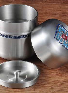 纯锡茶叶罐便携锡罐小号纯密封罐随身旅行储茶罐锡器定制退休礼品