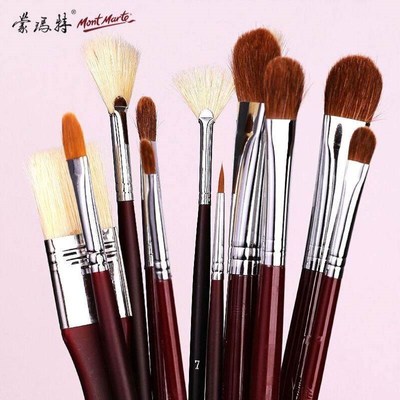 蒙玛特MontMarte6支装水粉笔水彩画笔丙烯颜料画画笔美术马毛绘