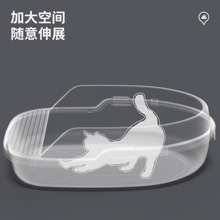 特大号猫砂盆缅因布偶专用半封闭全开放式巨大巨型超大号猫沙盆子