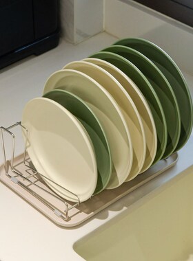 小尺寸304不锈钢碗碟沥水架台z面厨房柜内放餐具盘子置物托架小型