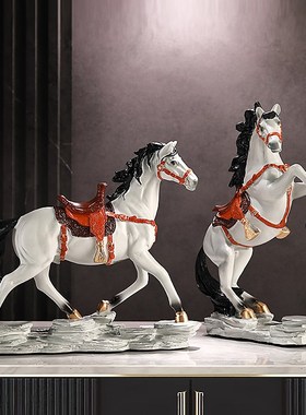 马摆件招财马到成功高档工艺品办公室酒柜客厅玄关装饰品商务礼品