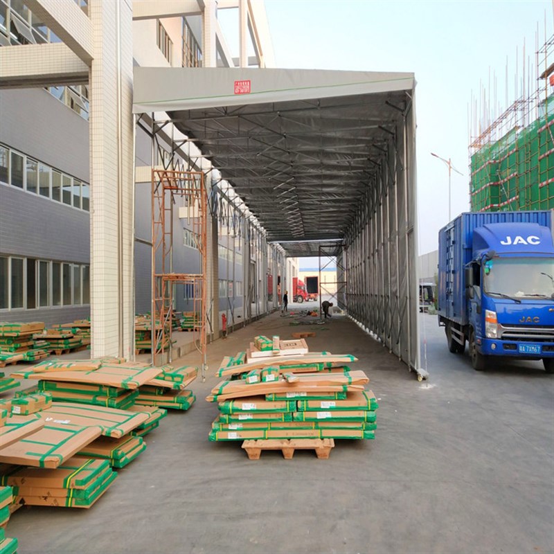 大型推拉雨篷大排档帐篷仓库厂房活动F帐蓬移动折叠遮阳蓬伸缩车