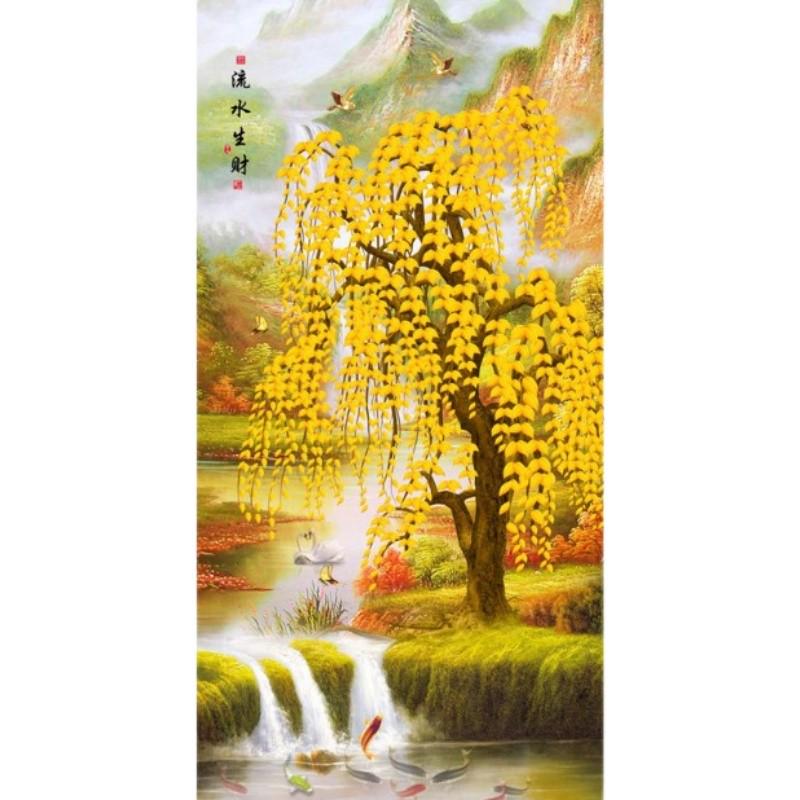 定制8d立体发财树玄关壁纸壁画走廊过道墙纸客厅装饰画进门5D墙布