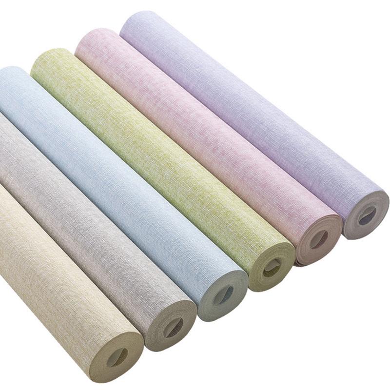 墙纸壁纸素色 家装工程亚麻无纺布酒店卧室温馨客厅简约现代加厚