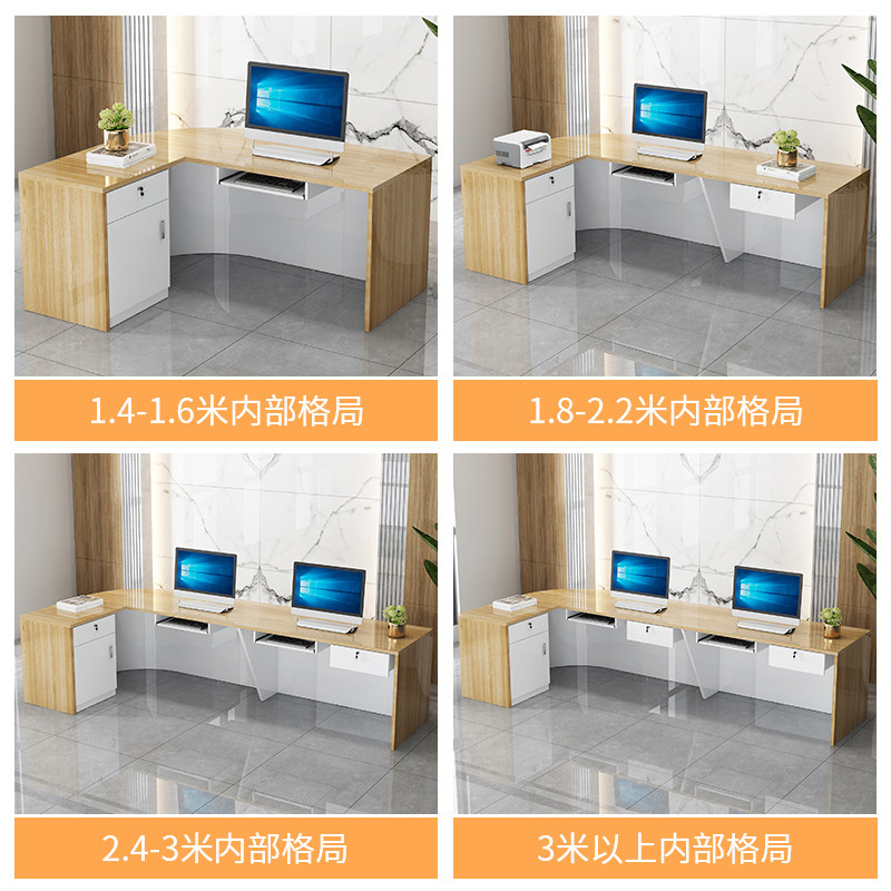 包接待店前台柜台台收银台简转角店铺超市办公桌水果吧台安装小型