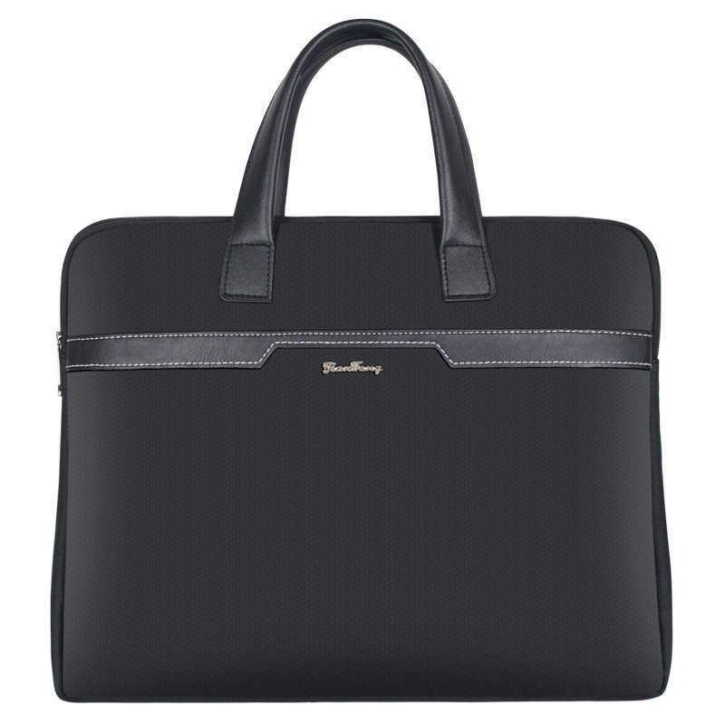 建腾 手提文件袋男士公文包简约商务黑色会议定制办公文件袋帆布