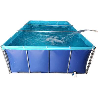 加厚帆布鱼池 养殖水箱锦鲤鱼池带支架折叠防水大型塑料帆布水池