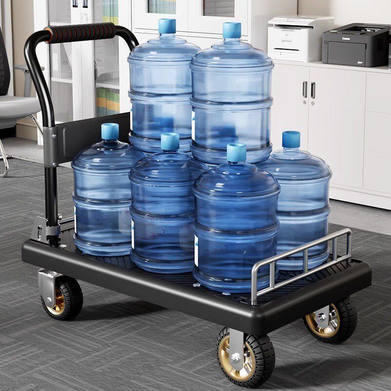 小推车拉货折叠手推车平板车轻便承重手拉家用拖车搬运车小拉车