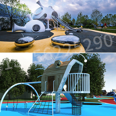 现货速发户外大型非标游乐场设备公园景区商场儿童乐园不锈钢滑梯