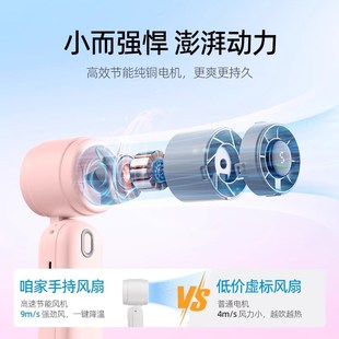 可挂脖随身手持迷你小风扇 户外超长续航涡轮节能小风炮便携式