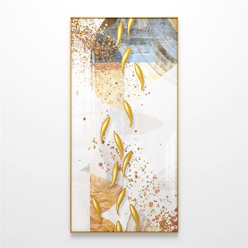 新中式玄关竖版晶瓷装饰画餐厅背景墙挂画走廊过道平面画书房隔断图片