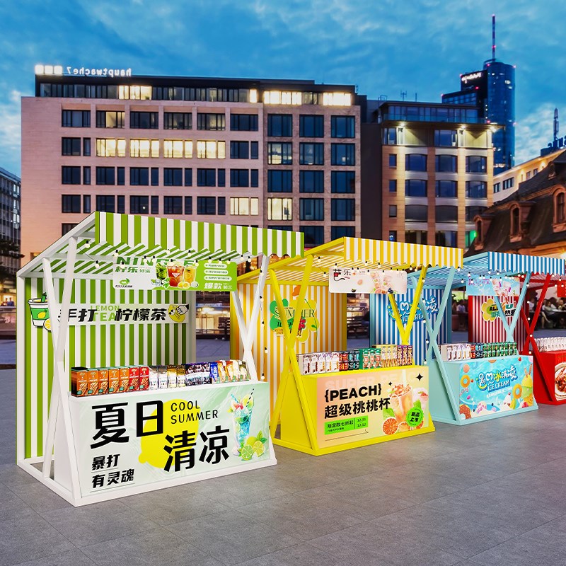 集市摆摊架广场商业街移动商铺景区摊位商场文创售货展示架铁艺