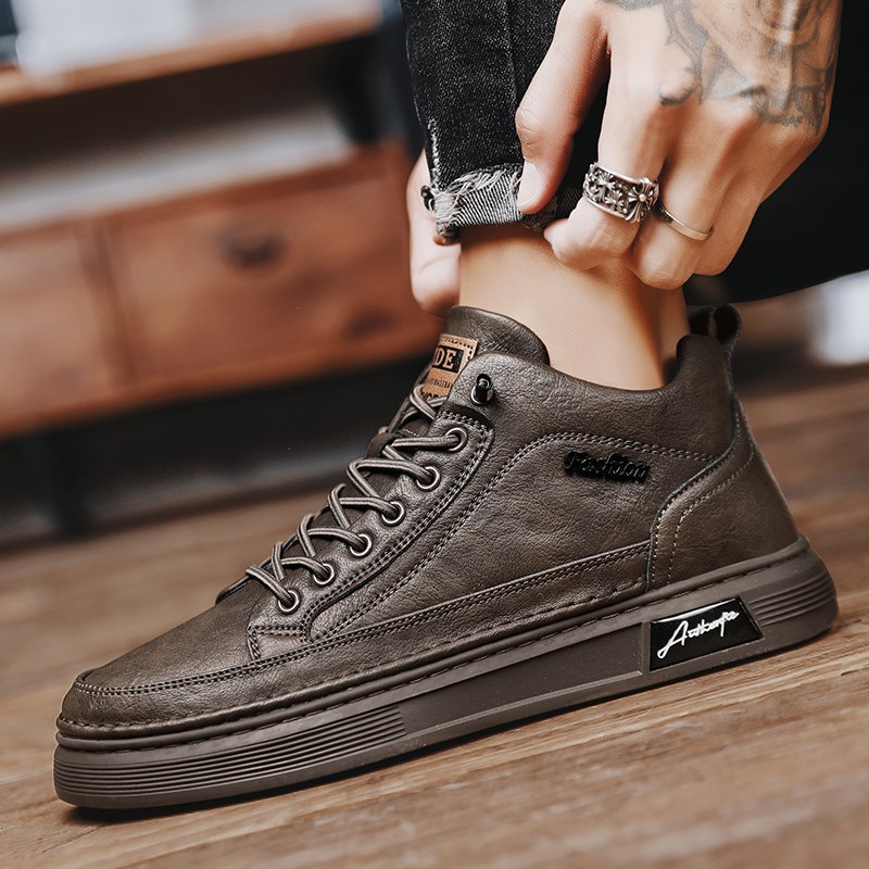 男鞋夏季内增高8cm6cm马丁男士休闲皮鞋软底黑色板鞋增高鞋男10cm