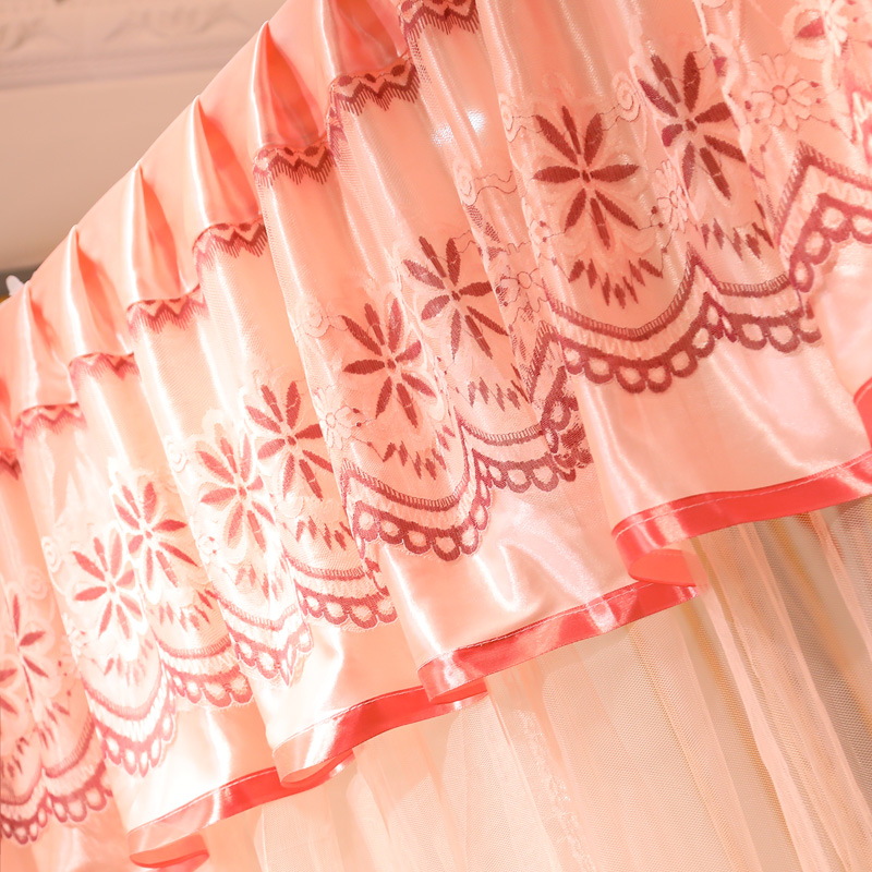 家用导轨蚊帐1.5米1.8m床加密加厚u型滑轨道支架公主宫廷落地2.0