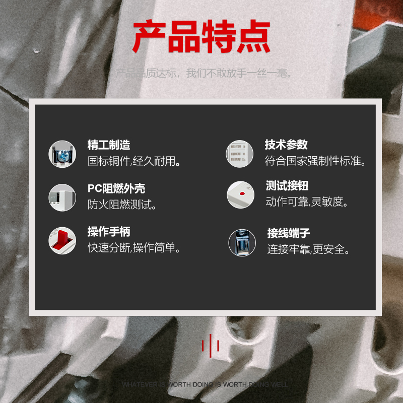 CM1塑壳断路器单相2P空气开关63A 100A 125A 160A 250A零线220V