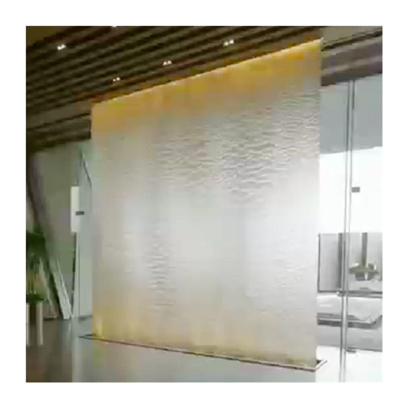 金属网钢网水幕墙丝网大堂隔断瀑布流水鱼波纹水帘钢丝水幕投影