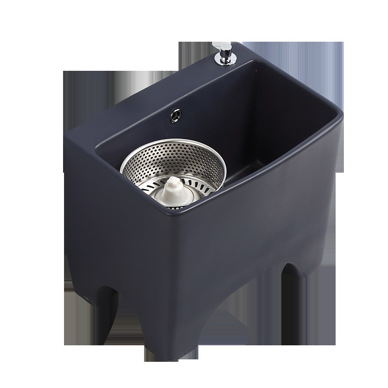 陶瓷双驱动彩色洗拖把池地盆家用落地式拖布池阳台卫生间拖把槽池