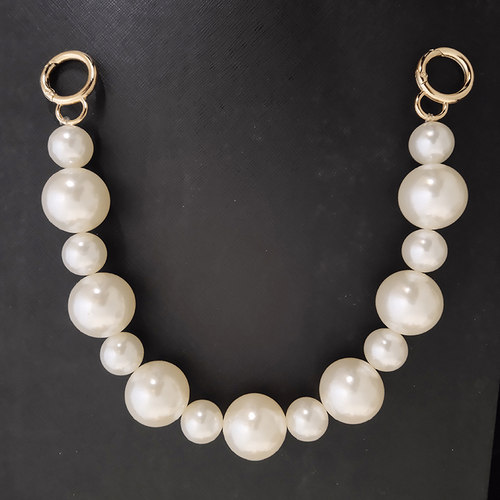 腋下包珍珠链条配件diy材料高档超大珍珠包链手提替换包带手拎