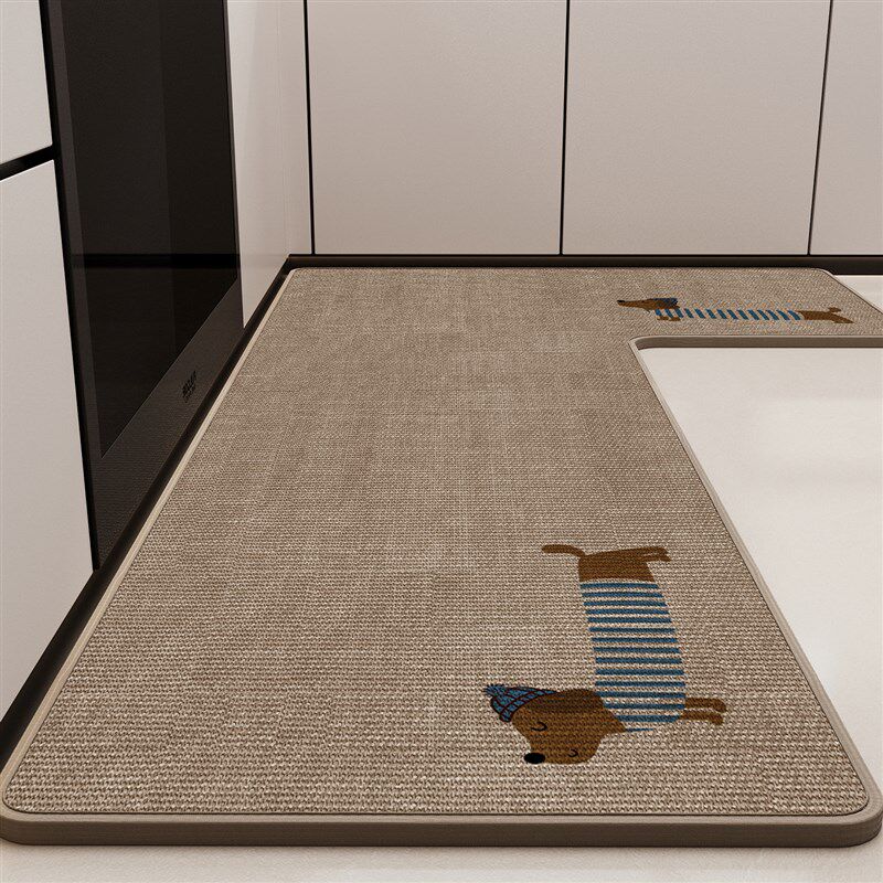 加厚编织亚麻厨房地垫防滑防油专用吸水脚垫7L型垫子耐脏地毯定制,居家布艺,厨房地垫,淘宝优惠券,粉丝福利购,淘宝优惠卷