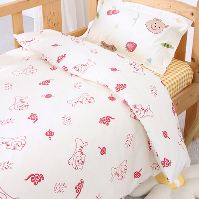 婴儿纯棉被套a类宝宝被子套被罩儿童床品套件幼儿园卡通单人定做
