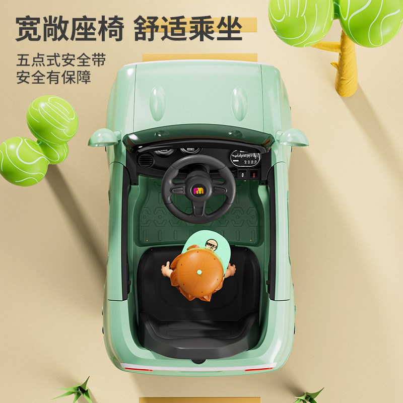 儿童电动车可坐大人四轮汽车轻便可推男女宝宝遥控婴儿玩具车童车