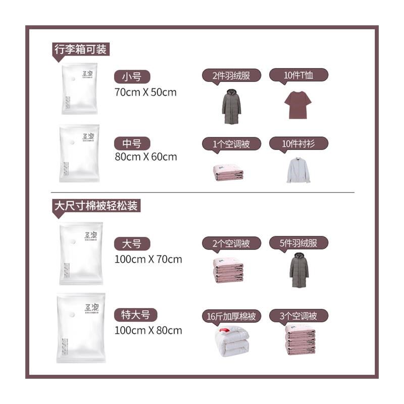 圣浪被子收纳袋抽空气卧室真空压缩袋特大棉被收纳衣物抽真空防潮