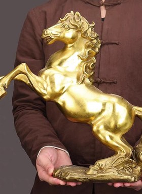 铜马摆件纯铜马到成功招财生肖马客厅办公室店铺装饰工艺品大礼品