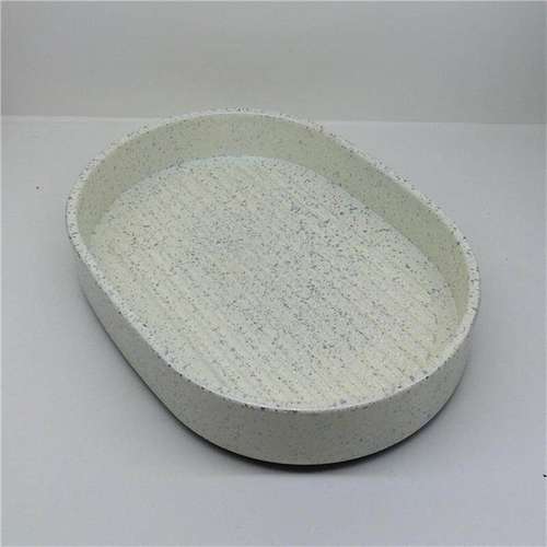 仿瓷韩式折叠烤肉盘亮银色椭圆形火锅店自助快餐托盘长方形快餐盘