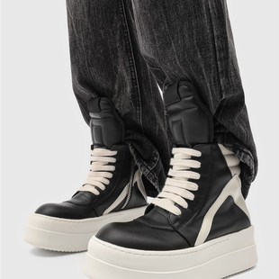 暗黑系倒三角RO鞋子男款厚底内增高鞋10Jcm小众设计感百搭高帮板