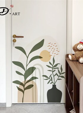 卧室门贴纸遮丑自粘入户门卫生z间门玻璃门装饰高级感补洞贴画防