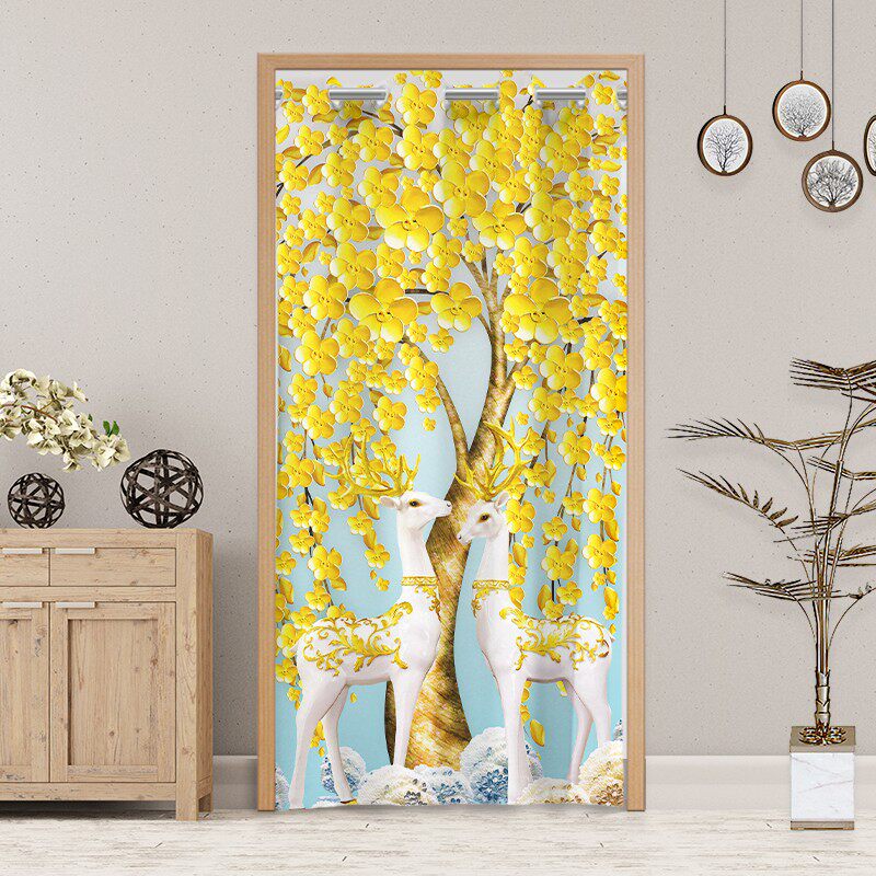 门帘空调帘隔断帘防冷气遮挡风布艺卧室厕所布帘客厅伸缩杆免打孔